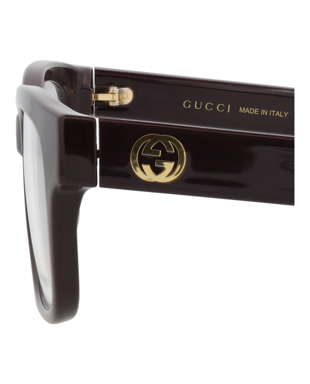 Gucci Womens Square/Rectangle Burgundy Burgundy Transparent Fashion Designer Eyewear