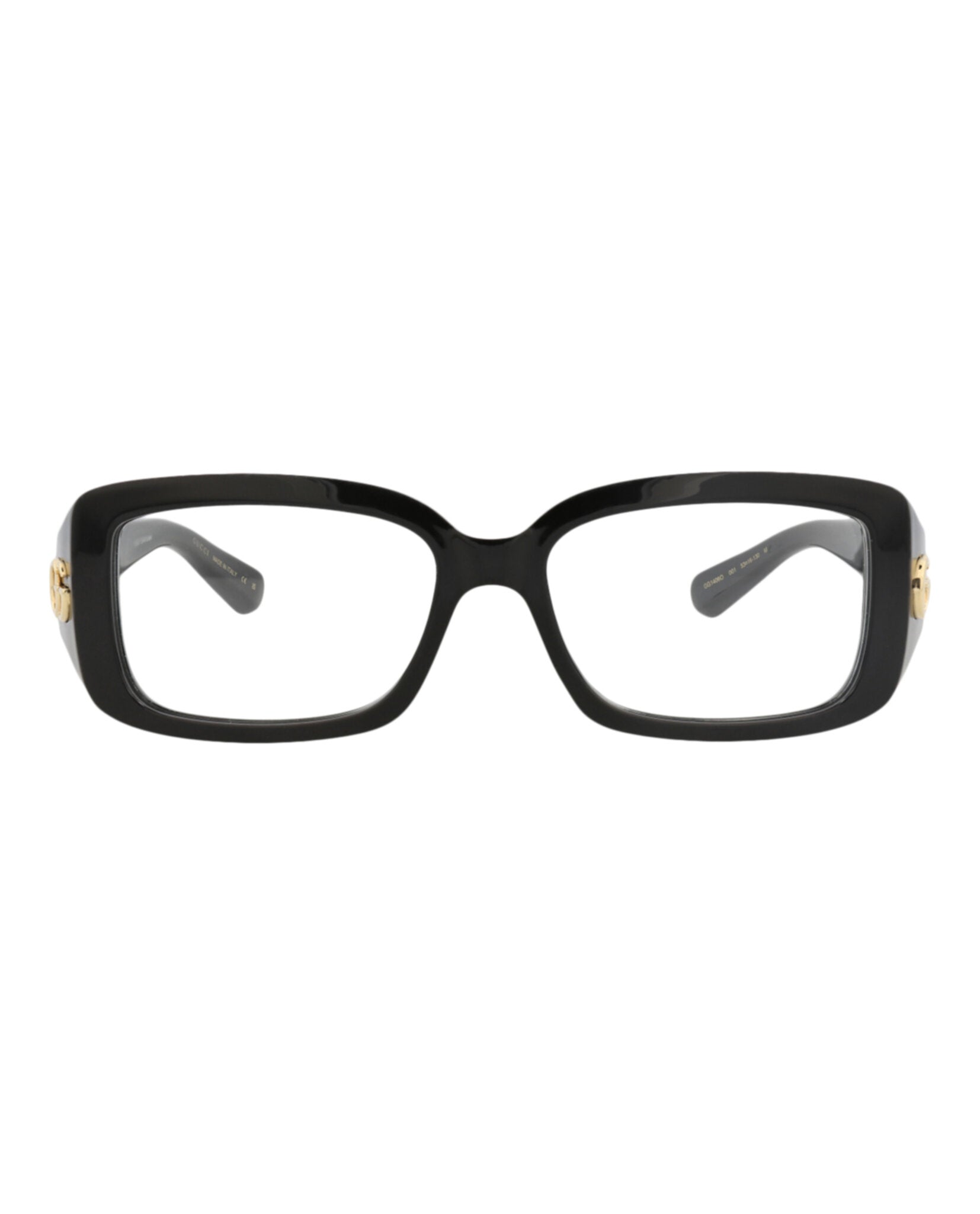 Gucci Womens Square/Rectangle Black Black Transparent Fashion Designer Eyewear