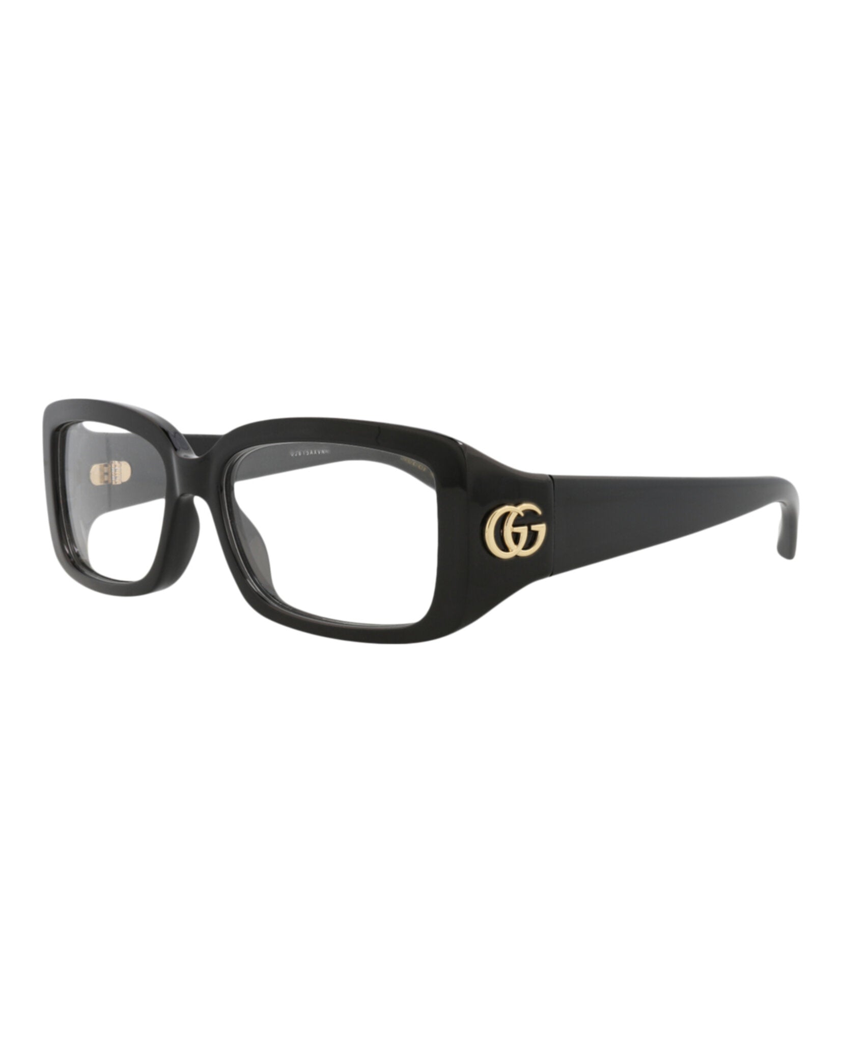 Gucci Womens Square/Rectangle Black Black Transparent Fashion Designer Eyewear