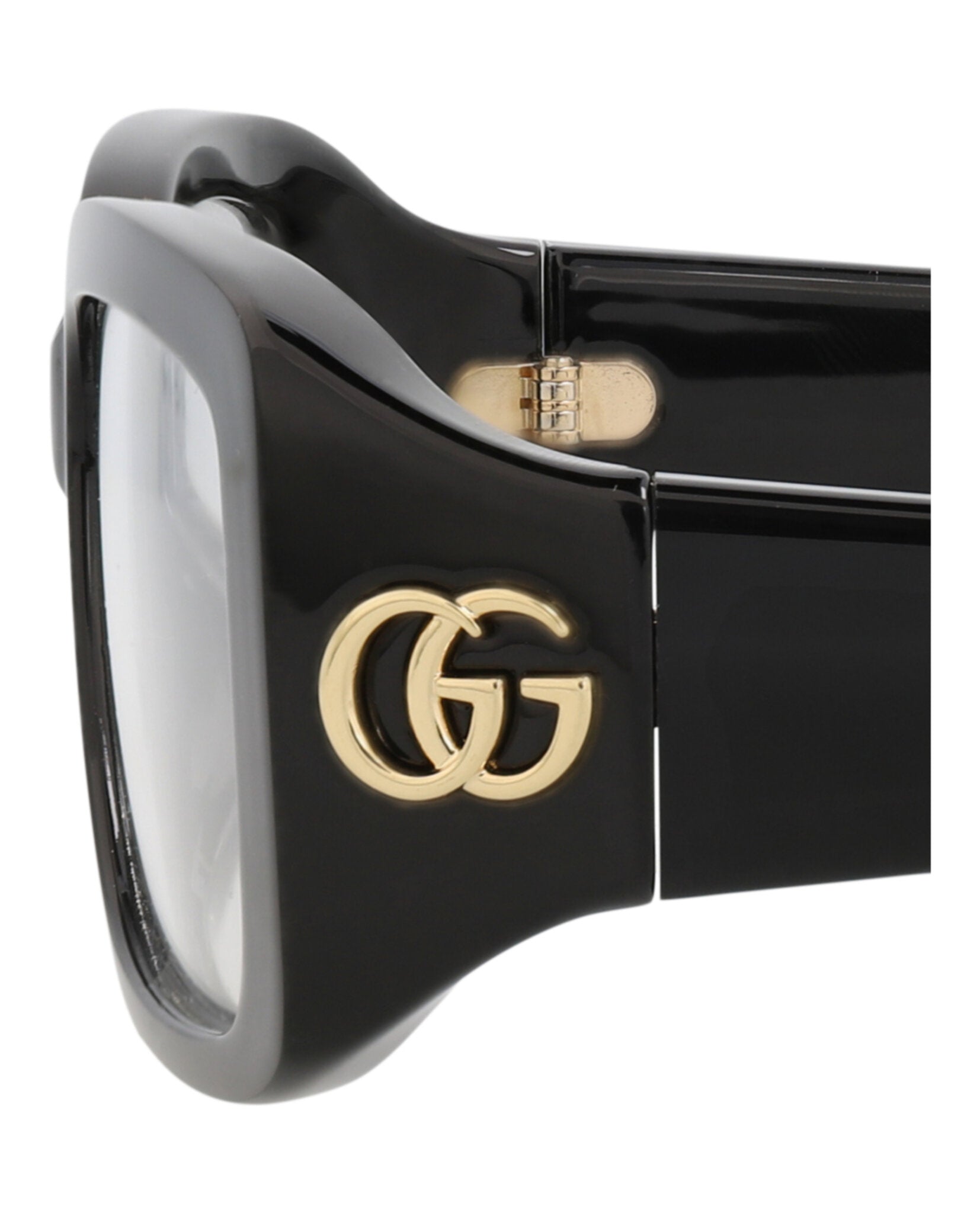 Gucci Womens Square/Rectangle Black Black Transparent Fashion Designer Eyewear