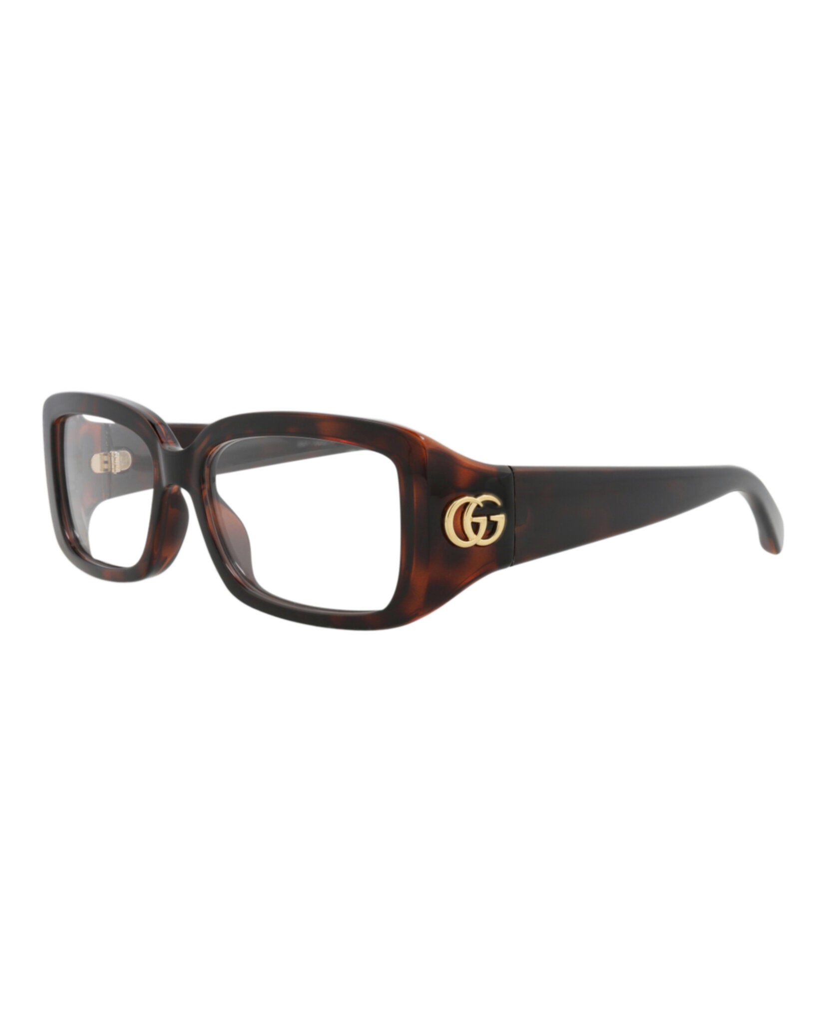Gucci Womens Square/Rectangle Havana Havana Transparent Fashion Designer Eyewear