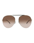 Gucci Womens Aviator Silver Silver Brown Fashion Designer Eyewear