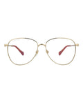 Gucci Womens Aviator Gold Gold Transparent Fashion Designer Eyewear