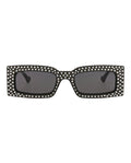 Gucci Womens Square/Rectangle Black Black Grey Fashion Designer Eyewear