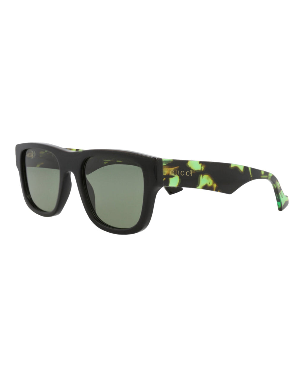 Gucci Mens Square/Rectangle Black Havana Green Fashion Designer Eyewear