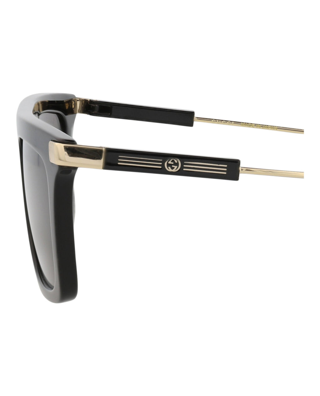 Gucci Mens Square/Rectangle Black Gold Grey Fashion Designer Eyewear