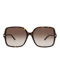 Gucci Womens Square/Rectangle Havana Havana Brown Fashion Designer Eyewear