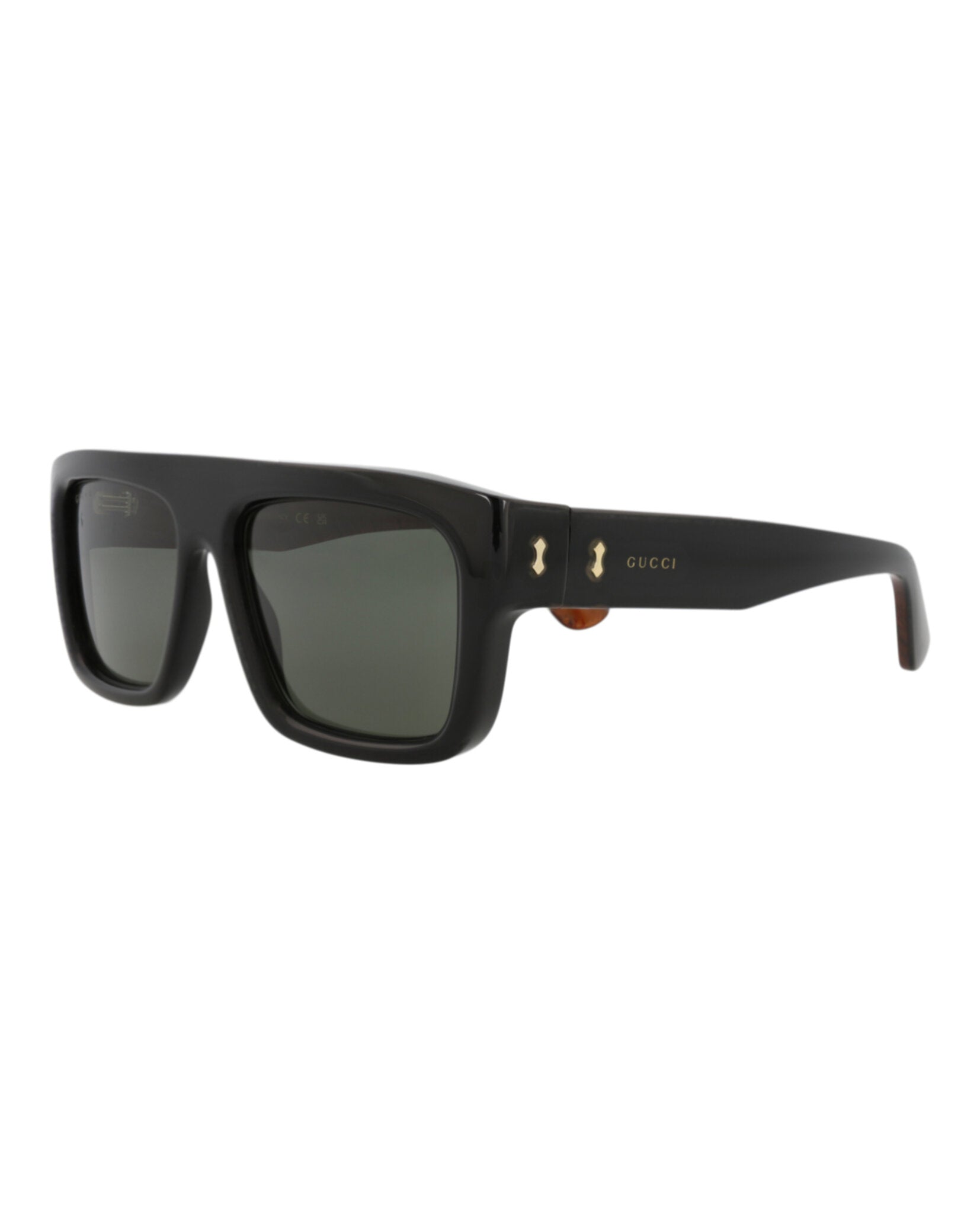 Gucci Mens Square/Rectangle Black Black Grey Fashion Designer Eyewear