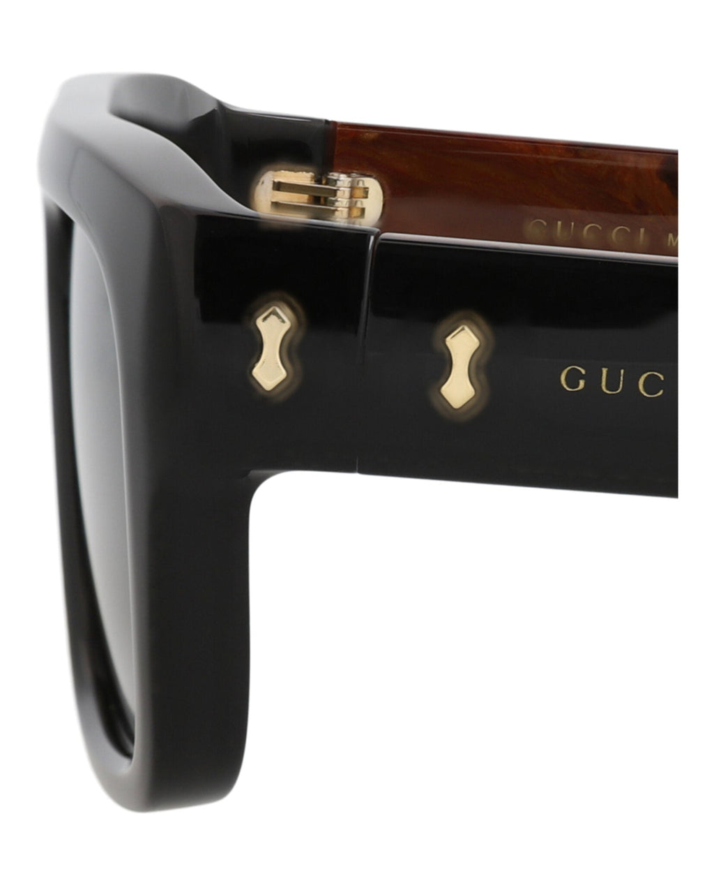 Gucci Mens Square/Rectangle Black Black Grey Fashion Designer Eyewear