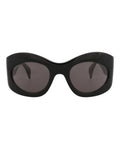 Gucci Unisex Shield/Wrap Black Black Grey Fashion Designer Eyewear