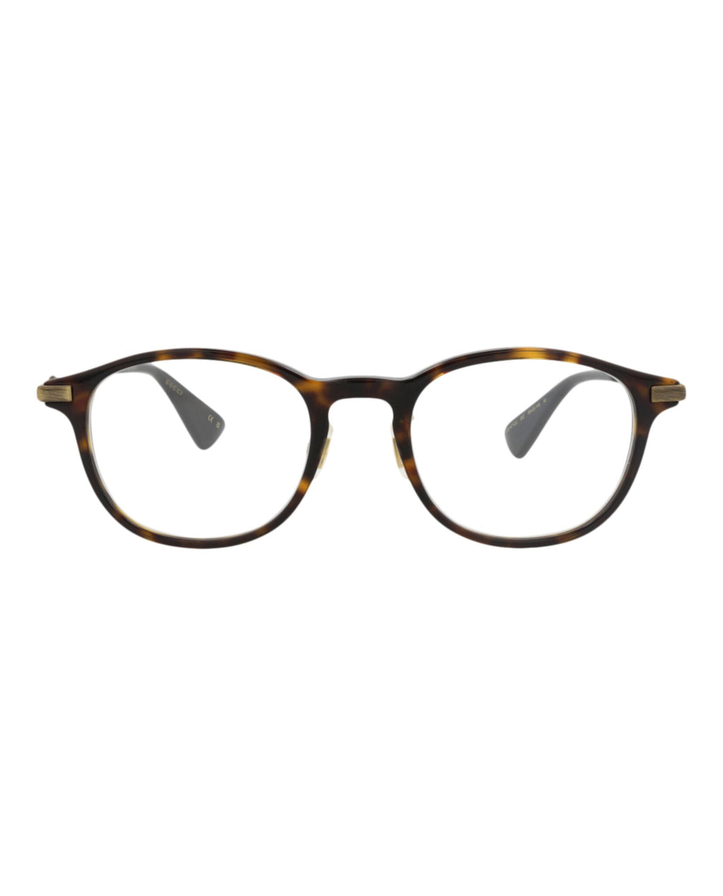 Gucci Mens Round/Oval Havana Gold Transparent Fashion Designer Eyewear