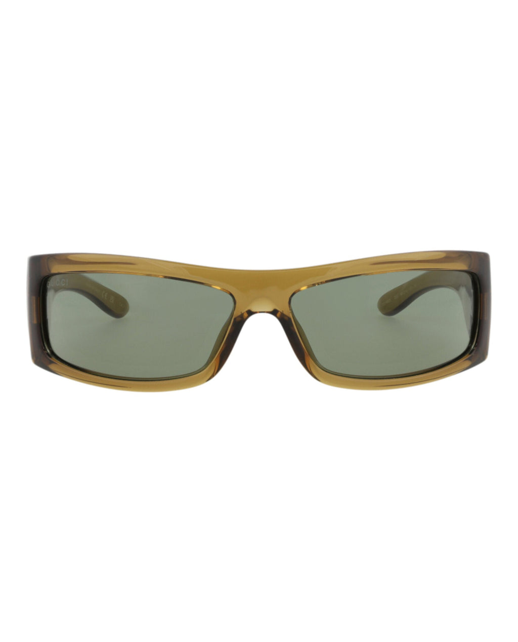 Gucci Mens Shield/Wrap Brown Brown Green Fashion Designer Eyewear