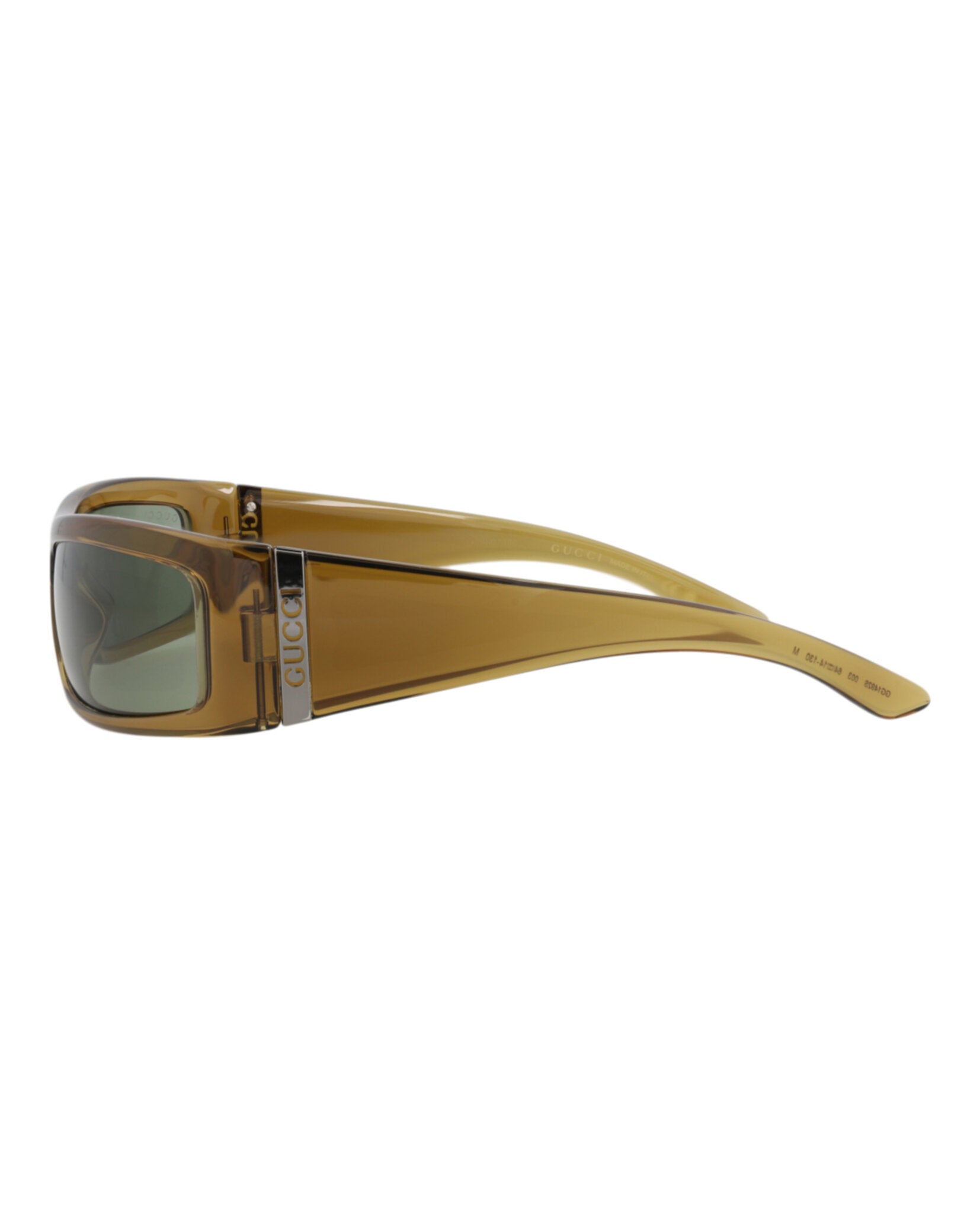 Gucci Mens Shield/Wrap Brown Brown Green Fashion Designer Eyewear