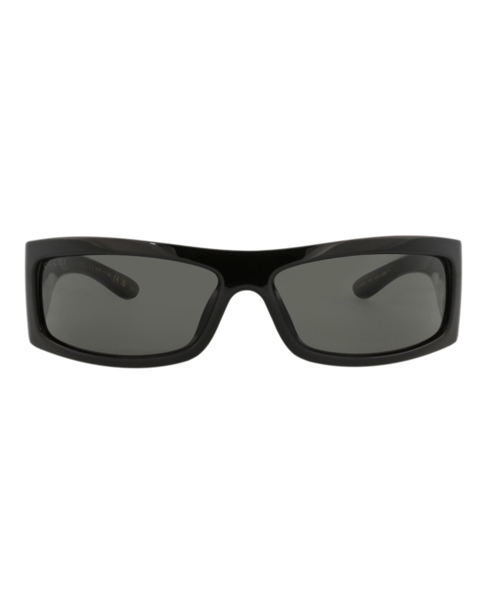 Gucci Mens Shield/Wrap Black Black Grey Fashion Designer Eyewear