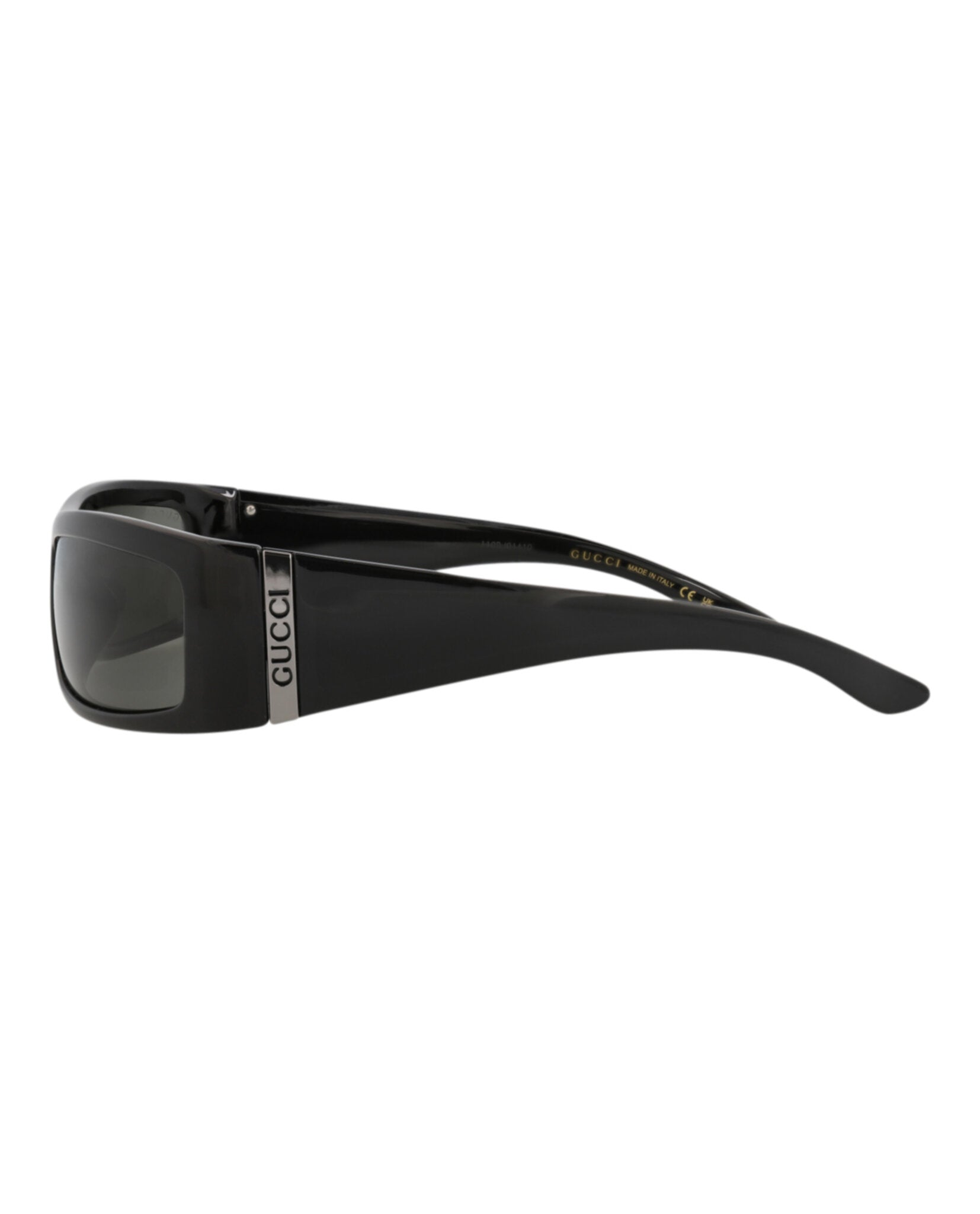 Gucci Mens Shield/Wrap Black Black Grey Fashion Designer Eyewear