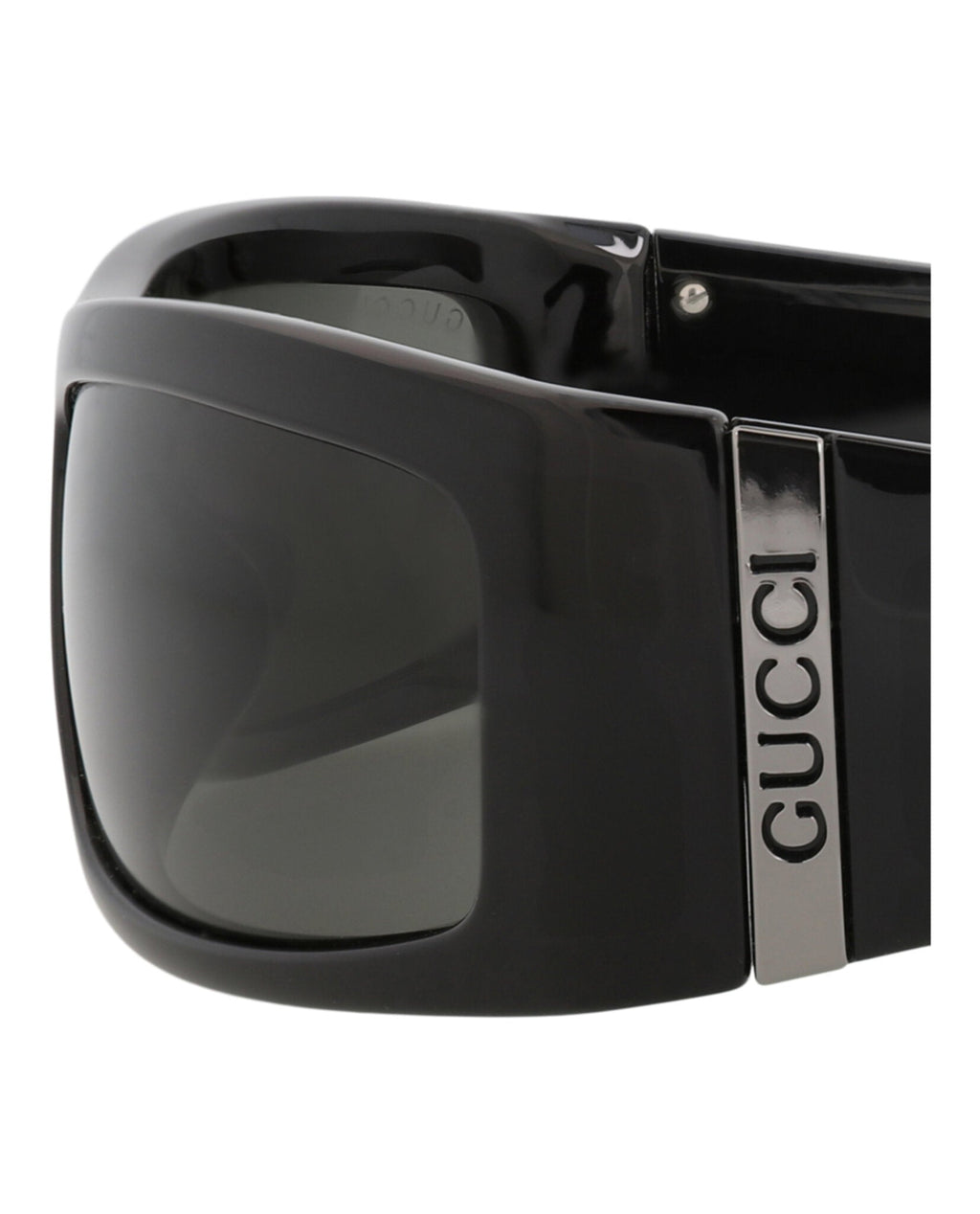 Gucci Mens Shield/Wrap Black Black Grey Fashion Designer Eyewear
