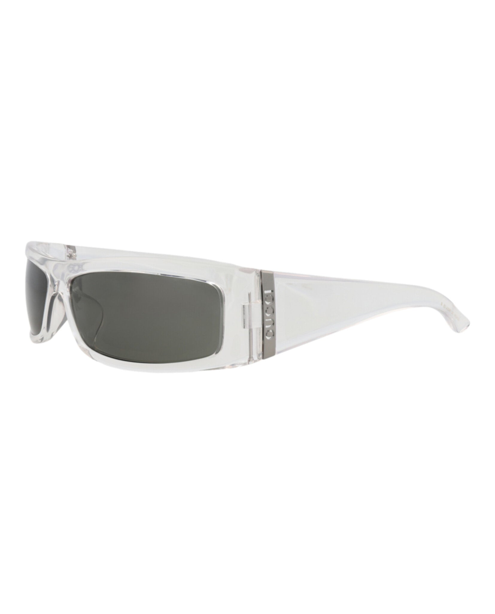 Gucci Mens Shield/Wrap Crystal Crystal Grey Fashion Designer Eyewear