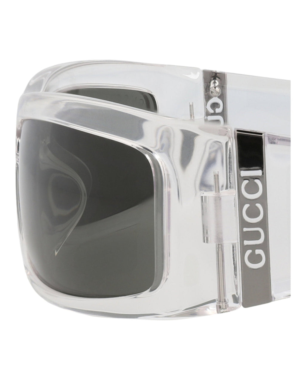 Gucci Mens Shield/Wrap Crystal Crystal Grey Fashion Designer Eyewear