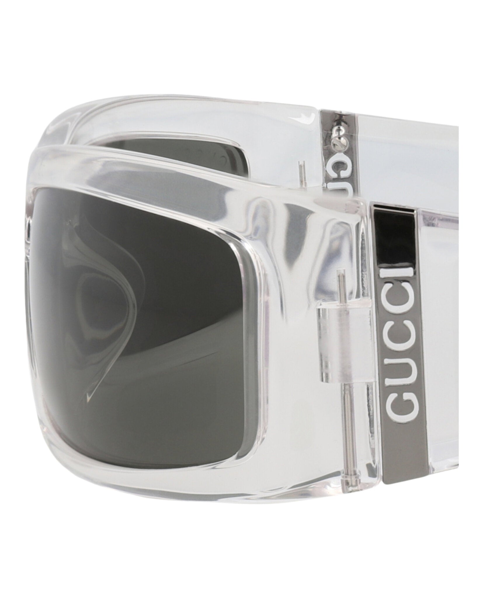 Gucci Mens Shield/Wrap Crystal Crystal Grey Fashion Designer Eyewear