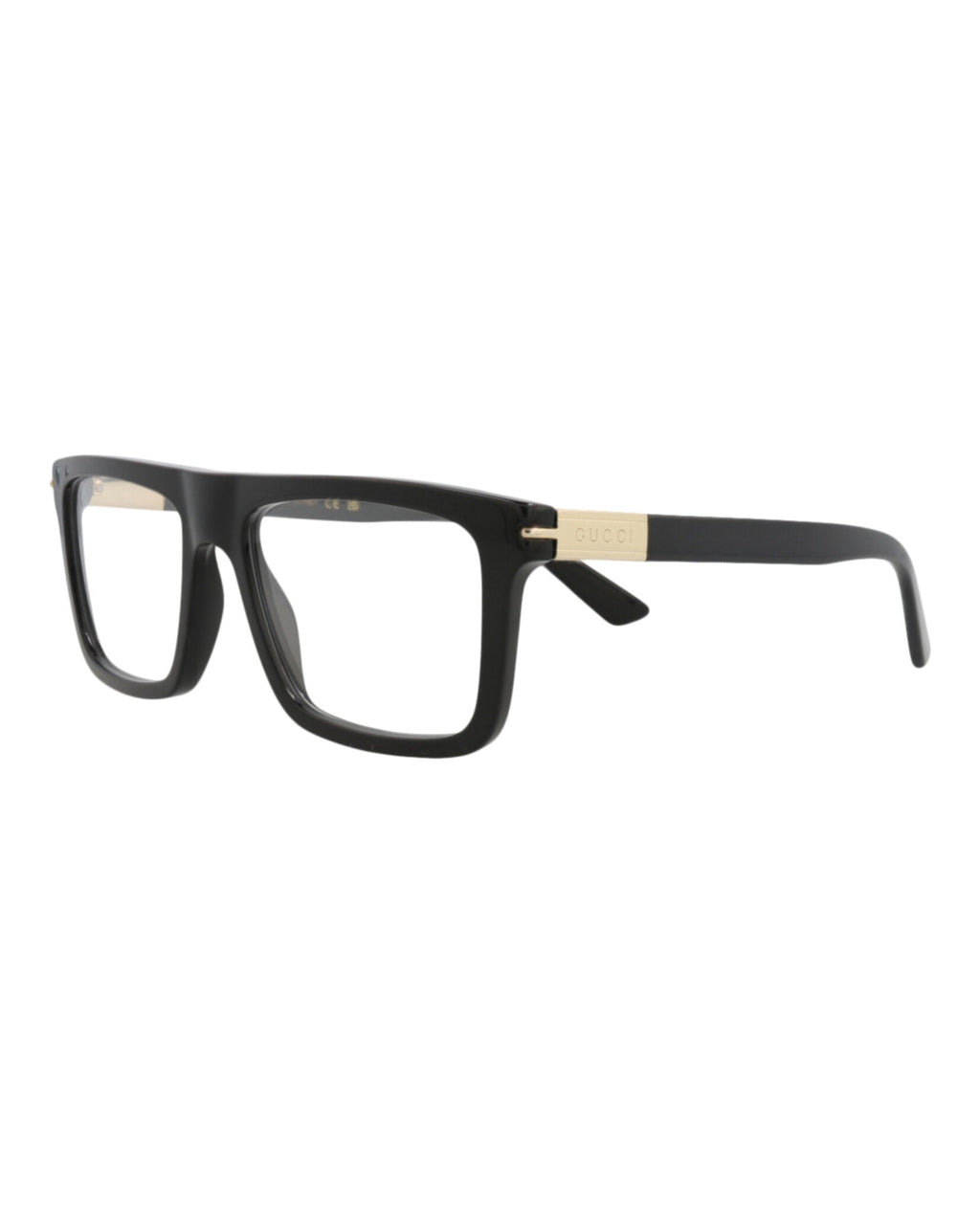 Gucci Mens Square/Rectangle Black Black Transparent Fashion Designer Eyewear