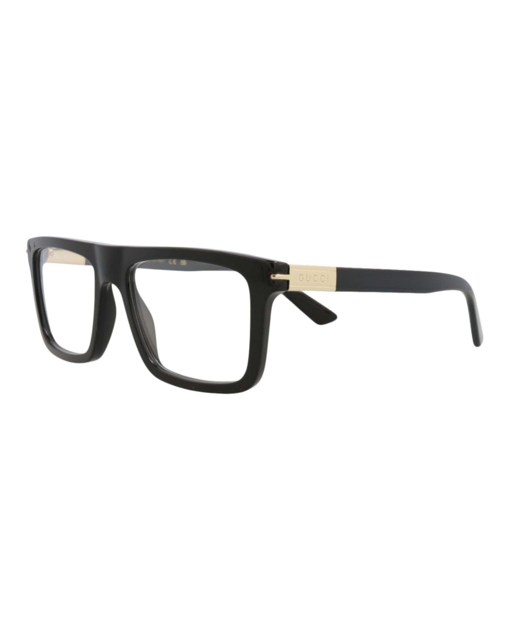 Gucci Mens Square/Rectangle Black Black Transparent Fashion Designer Eyewear