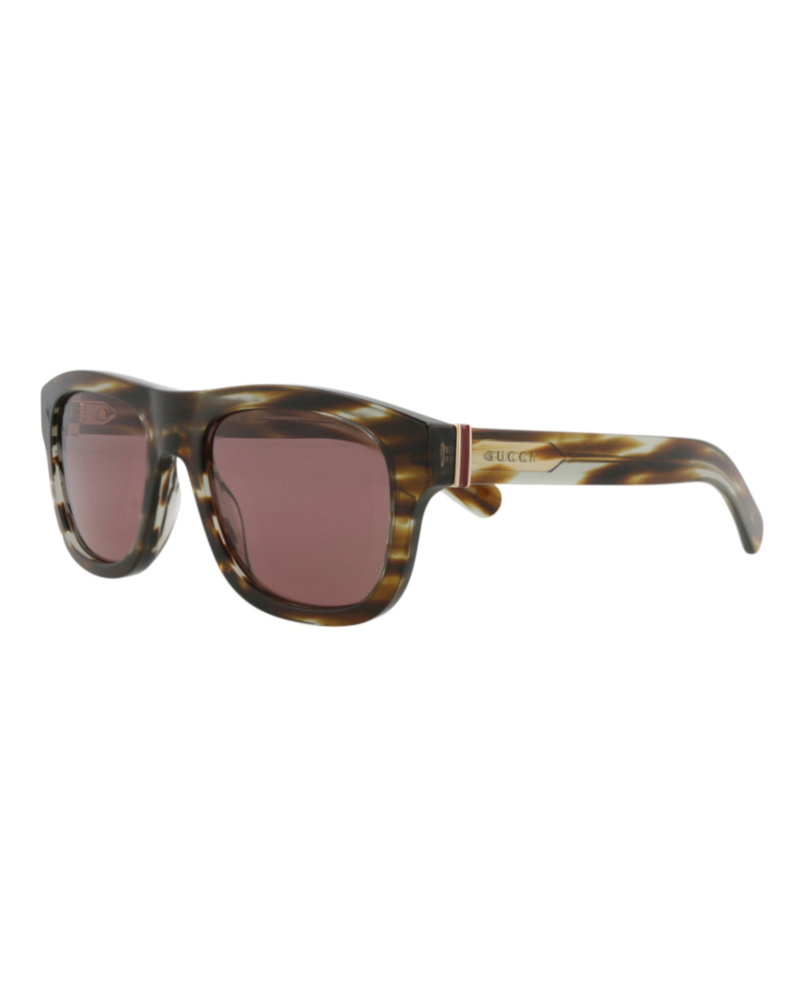 Gucci Mens Square/Rectangle Havana Havana Brown Fashion Designer Eyewear