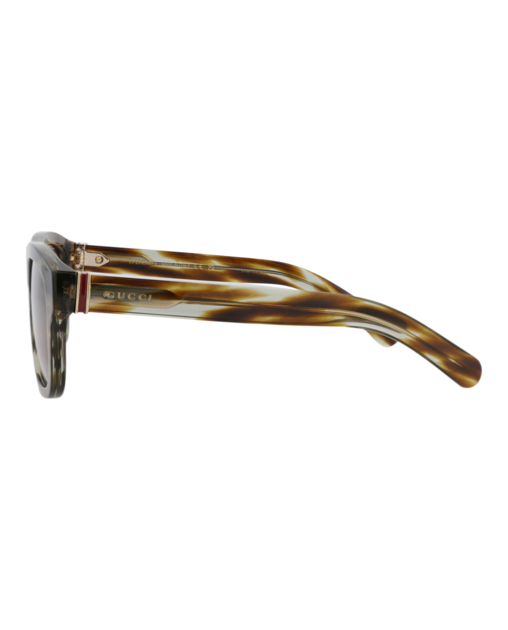Gucci Mens Square/Rectangle Havana Havana Brown Fashion Designer Eyewear