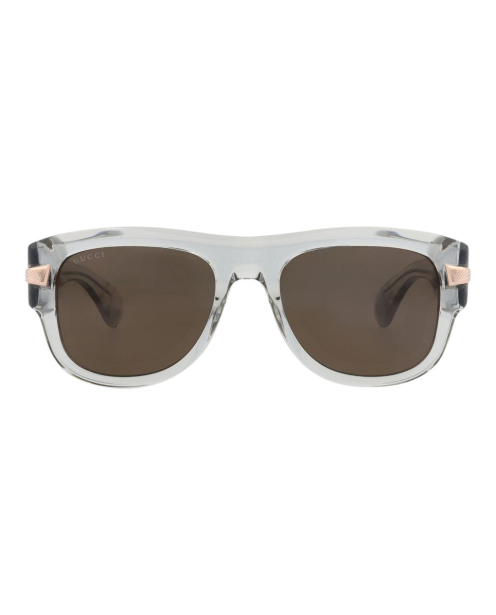 Gucci Mens Square/Rectangle Grey Grey Brown Fashion Designer Eyewear