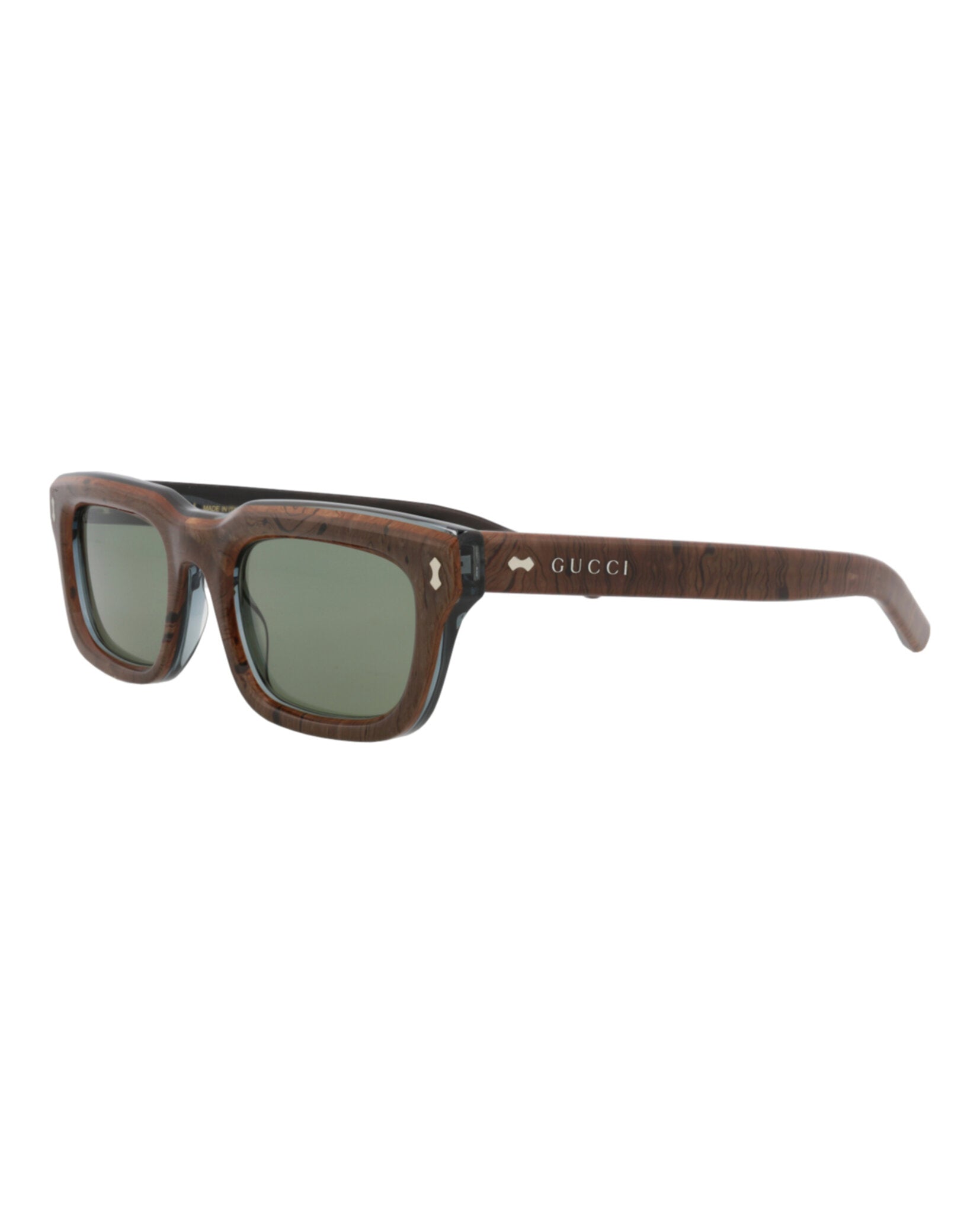 Gucci Mens Square/Rectangle Blue Blue Green Fashion Designer Eyewear