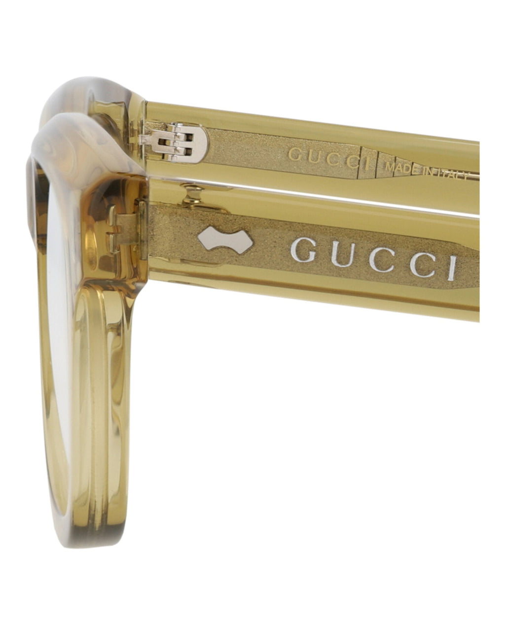 Gucci Mens Square/Rectangle Yellow Yellow Transparent Fashion Designer Eyewear