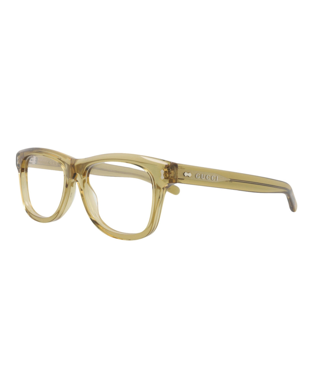 Gucci Mens Square/Rectangle Yellow Yellow Transparent Fashion Designer Eyewear