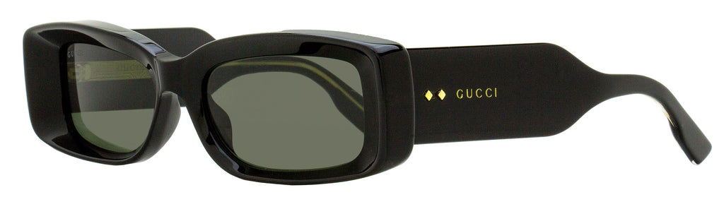 Gucci Faceted Rectangular Sunglasses GG1528S 001 Black 53mm Black