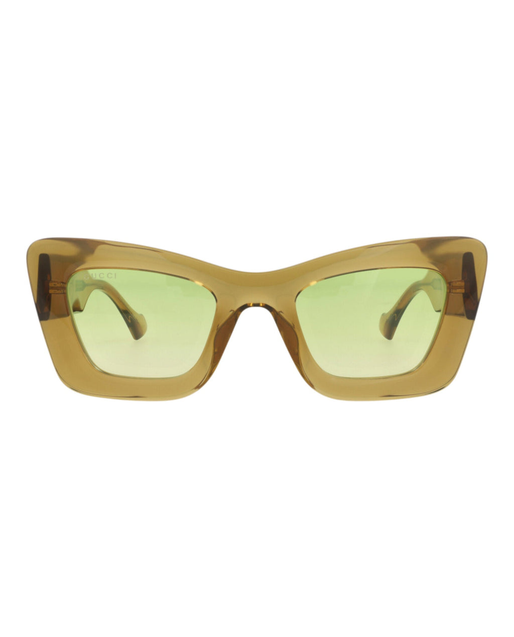 Gucci Womens Cat Eye Brown Brown Green Fashion Designer Eyewear