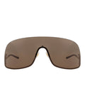 Gucci Unisex Shield/Wrap Gold Gold Brown Fashion Designer Eyewear