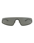 Gucci Unisex Shield/Wrap Silver Silver Grey Fashion Designer Eyewear