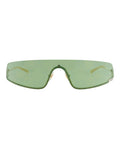 Gucci Unisex Shield/Wrap Ivory Ivory Green Fashion Designer Eyewear