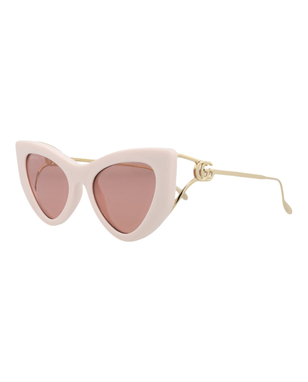 Gucci Womens Cat Eye Ivory Gold Red Fashion Designer Eyewear