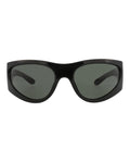 Gucci Mens Shield/Wrap Black Black Grey Fashion Designer Eyewear