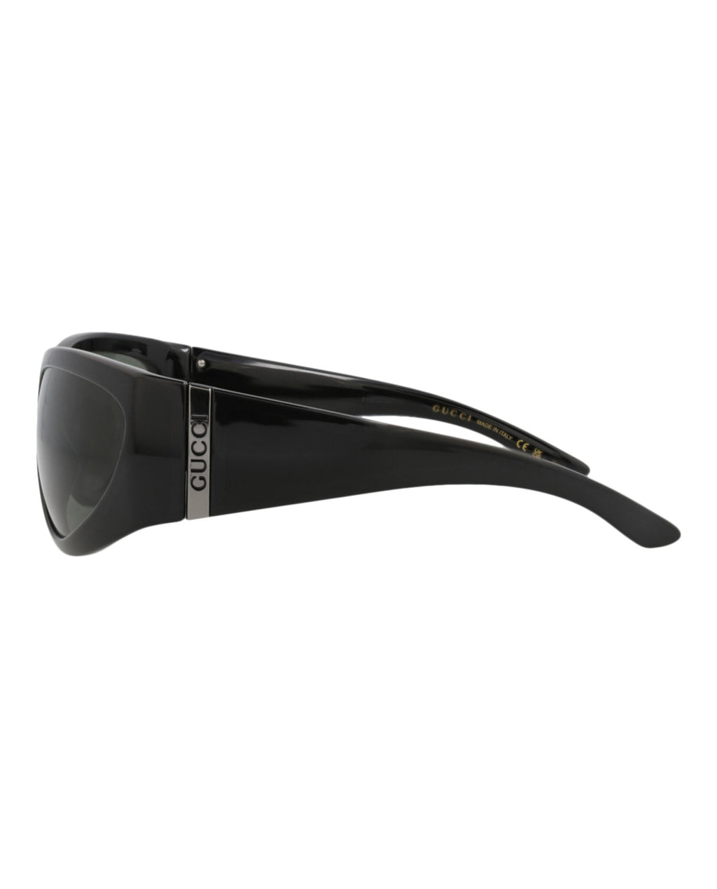 Gucci Mens Shield/Wrap Black Black Grey Fashion Designer Eyewear