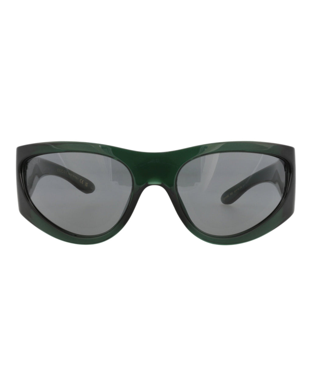 Gucci Mens Shield/Wrap Green Green Grey Fashion Designer Eyewear