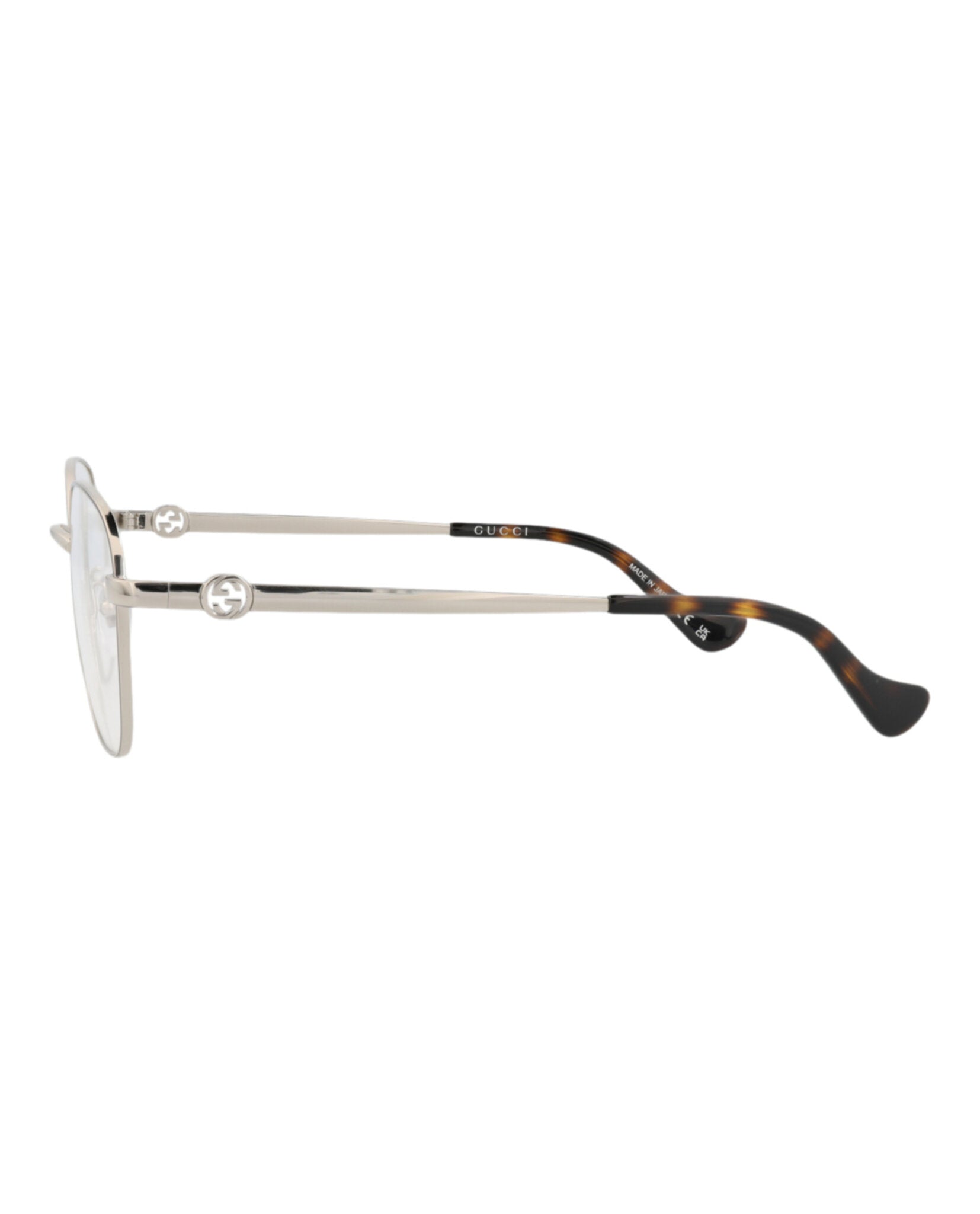 Gucci Womens Round/Oval Silver Silver Transparent Fashion Designer Eyewear