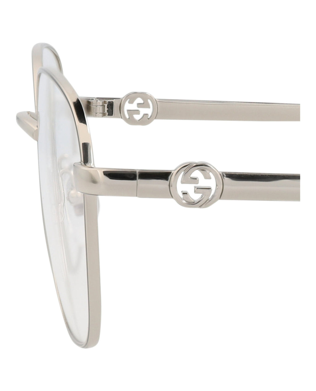 Gucci Womens Round/Oval Silver Silver Transparent Fashion Designer Eyewear
