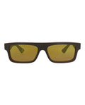 Gucci Mens Square/Rectangle Brown Brown Gold Fashion Designer Eyewear