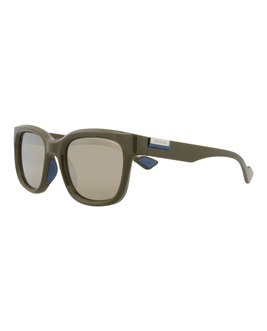Gucci Mens Square/Rectangle Green Green Gold Fashion Designer Eyewear