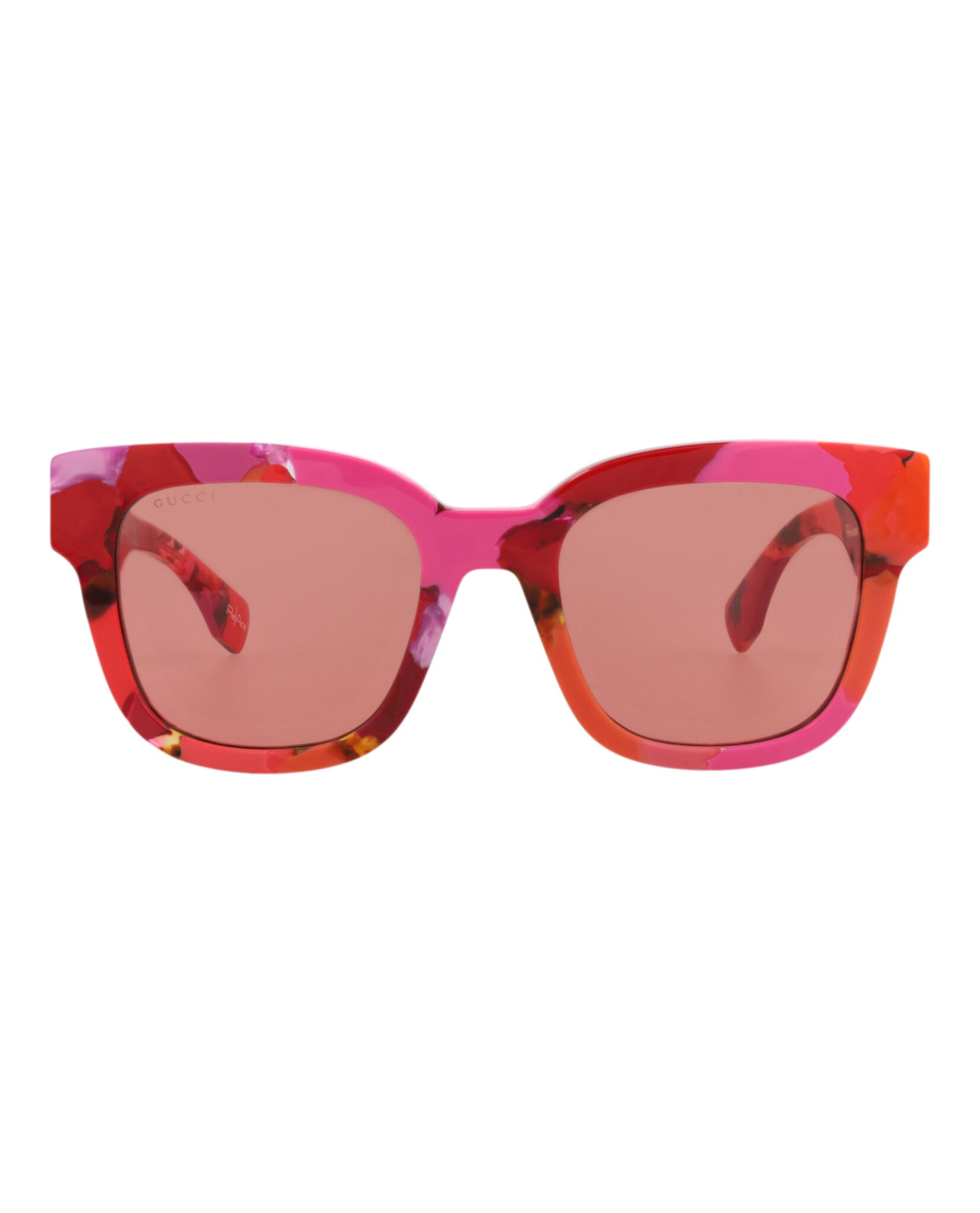 Gucci Womens Square/Rectangle Red Red Orange Fashion Designer Eyewear