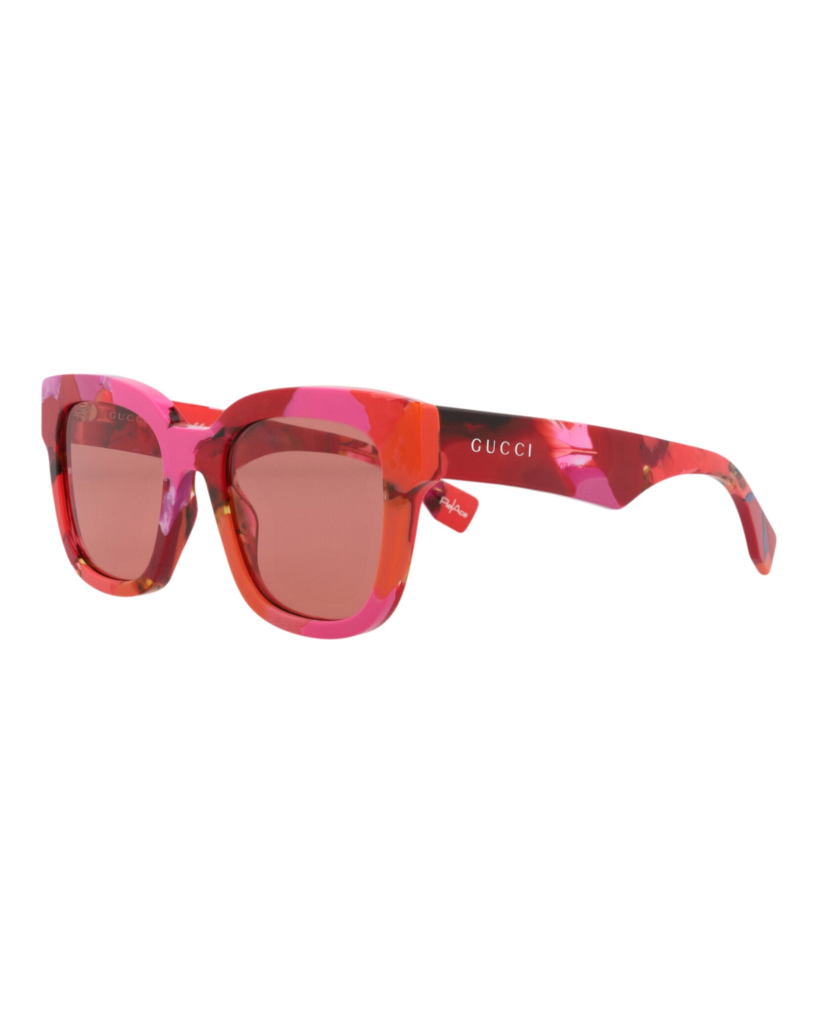 Gucci Womens Square/Rectangle Red Red Orange Fashion Designer Eyewear