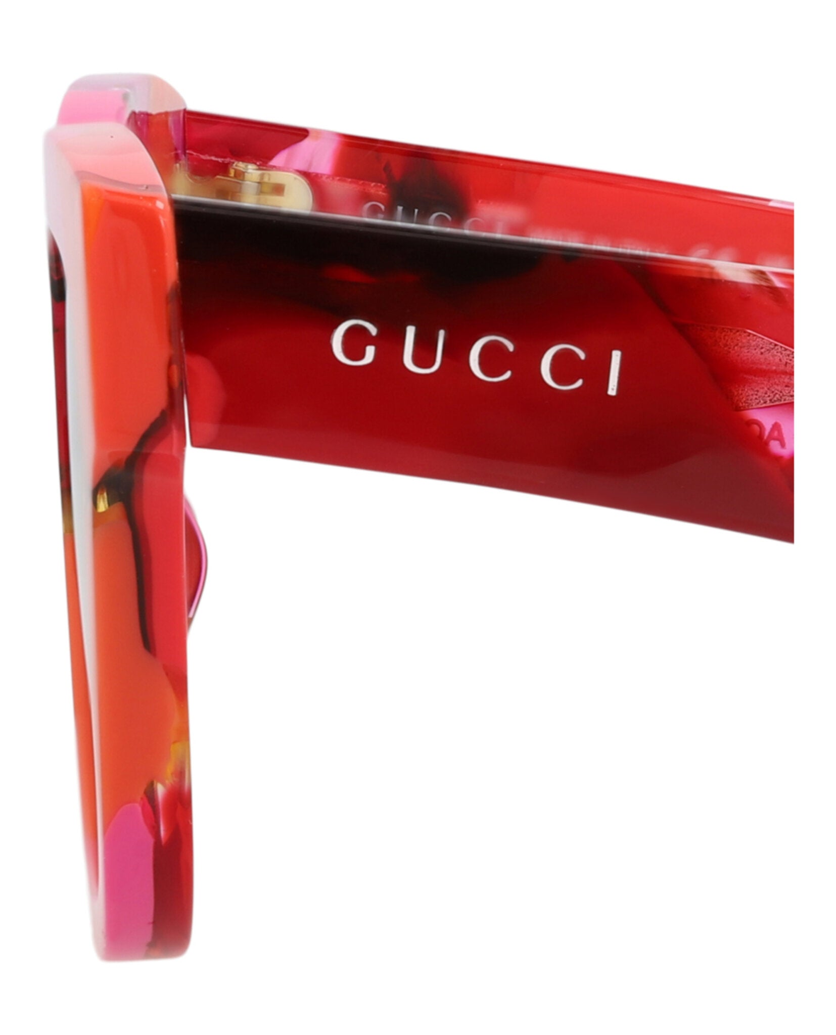 Gucci Womens Square/Rectangle Red Red Orange Fashion Designer Eyewear