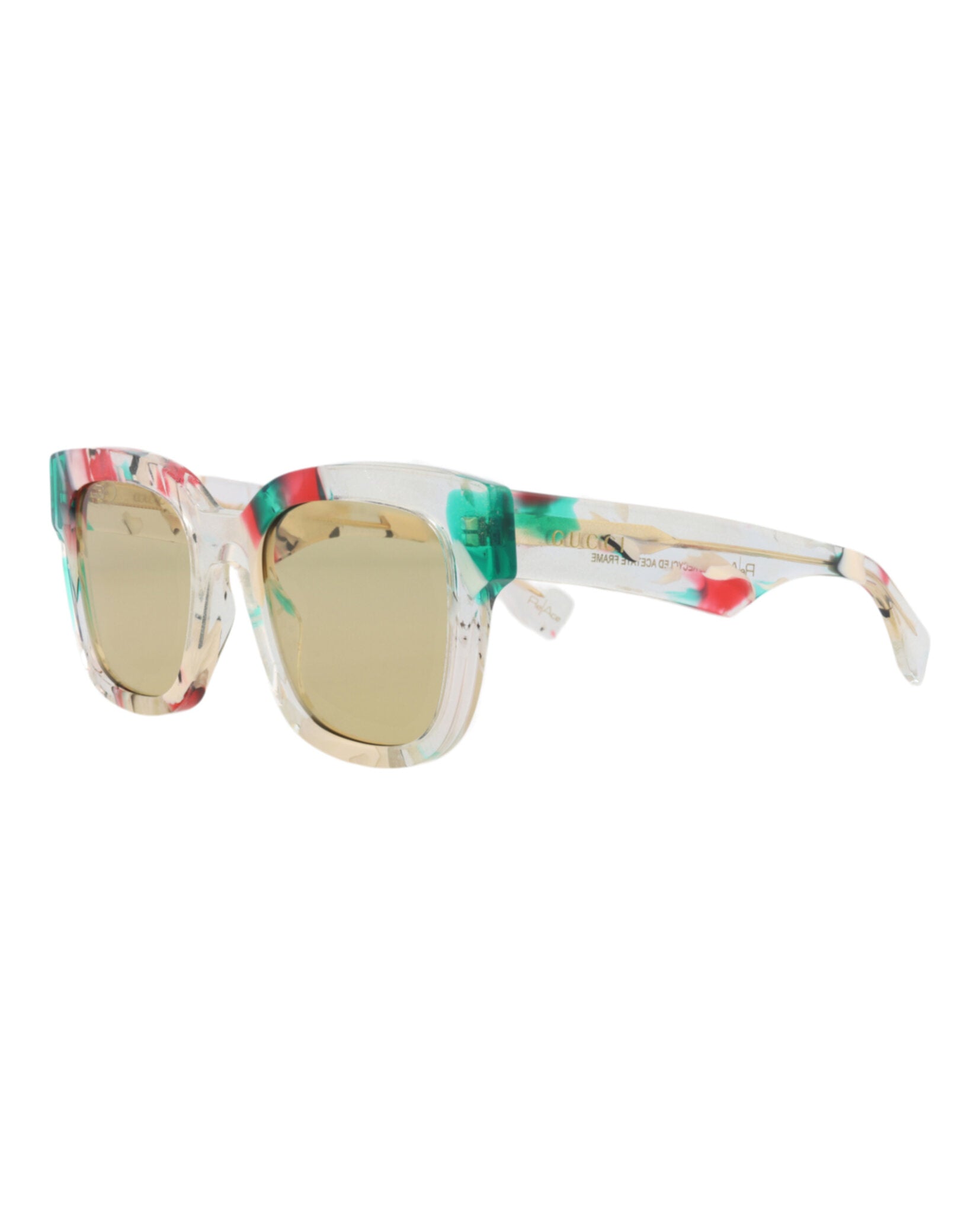 Gucci Womens Square/Rectangle Multicolor Multicolor Brown Fashion Designer Eyewear