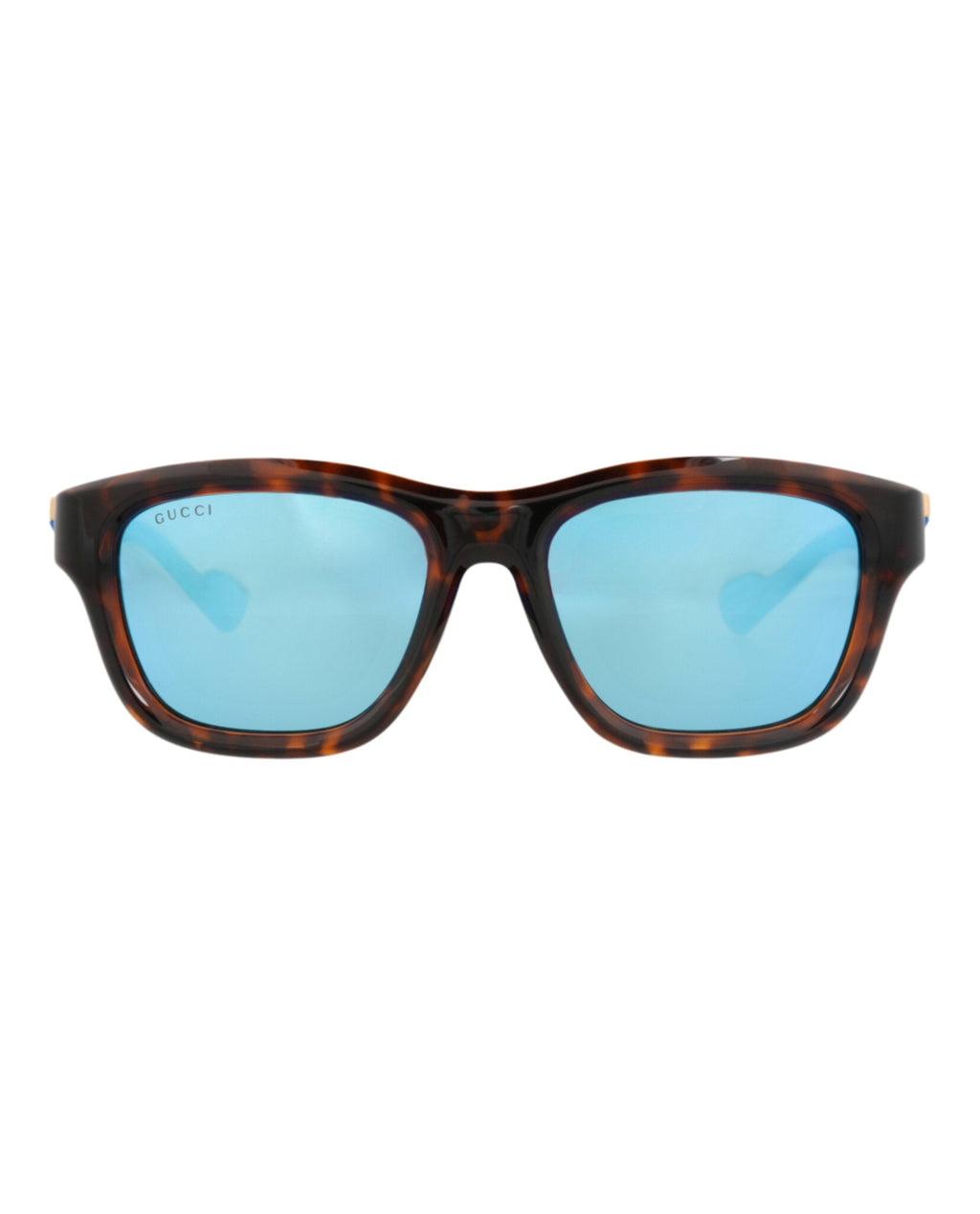 Gucci Mens Square/Rectangle Havana Havana Blue Fashion Designer Eyewear
