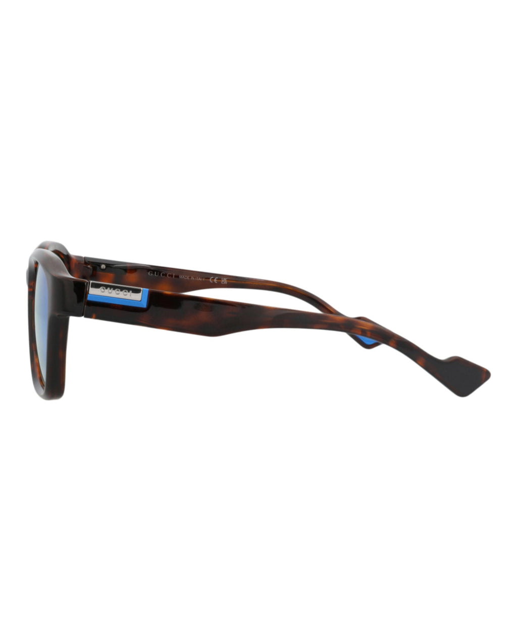 Gucci Mens Square/Rectangle Havana Havana Blue Fashion Designer Eyewear